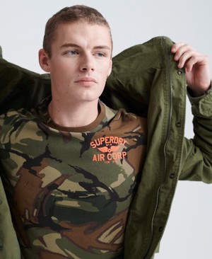 Superdry Dry Graphic Camo Férfi Pólók Camo | FBUEL4596